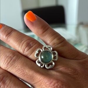 ☮️RETRO MOOD RING -FLORAL DESIGN w/ CHANGING COLOR STONE